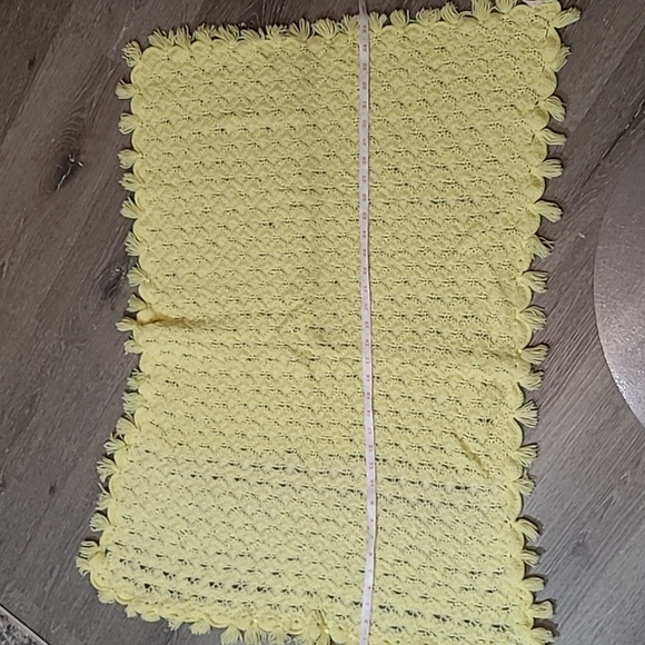 Vintage Baby Crib Blanket Throw Fringe Trim Gender Neutral Handmade Nursery - Picture 1 of 1